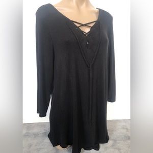 Torrid Soft Black Tie Front Shirt Top Sz Torrid 1 or 1X